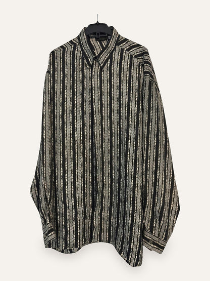 Versace Classic V2 Pure Silk Greek Key Stripe Shirt