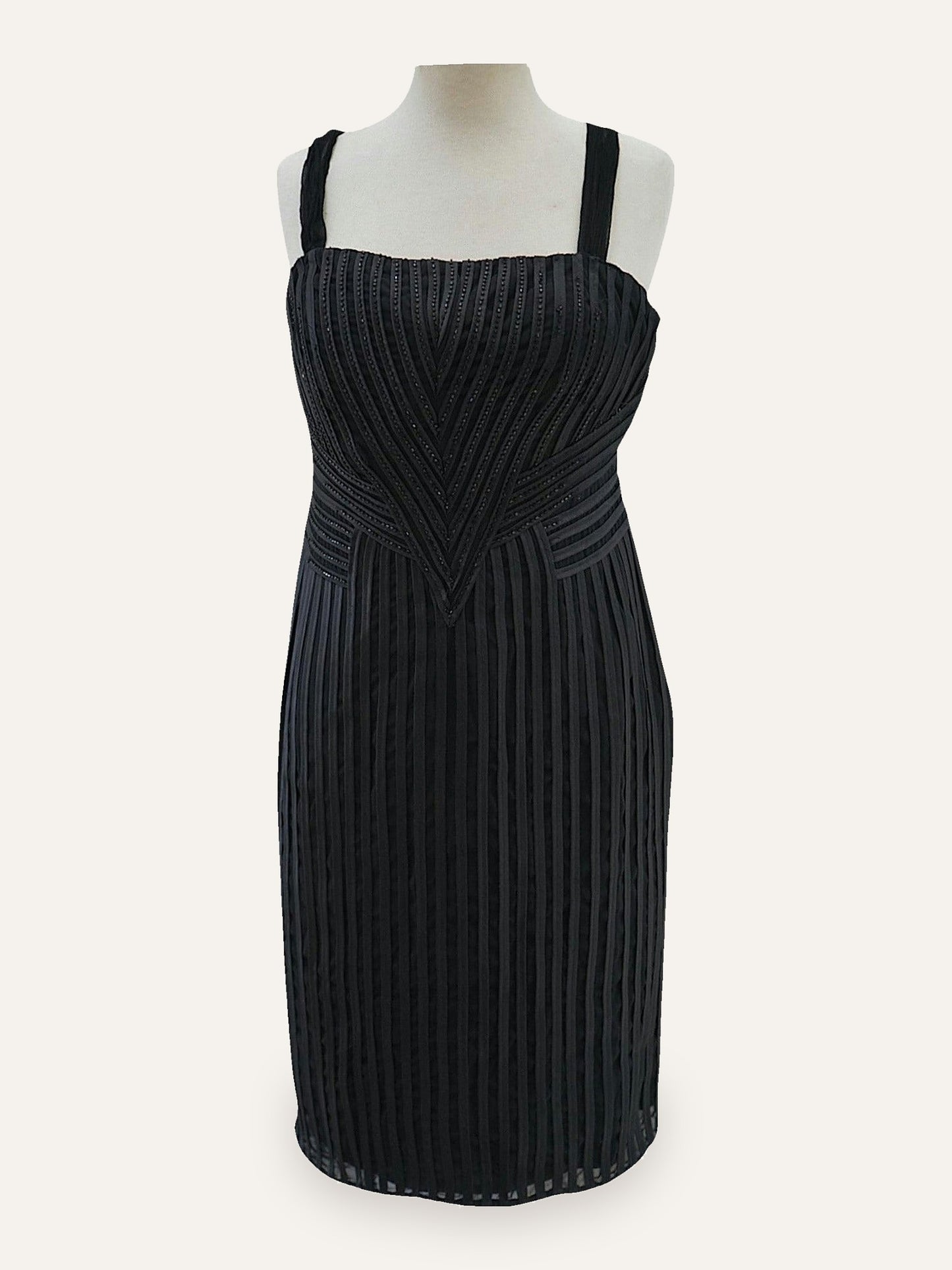 Detlef Mandel Avantgarde Pleated Crystal Strap Dress
