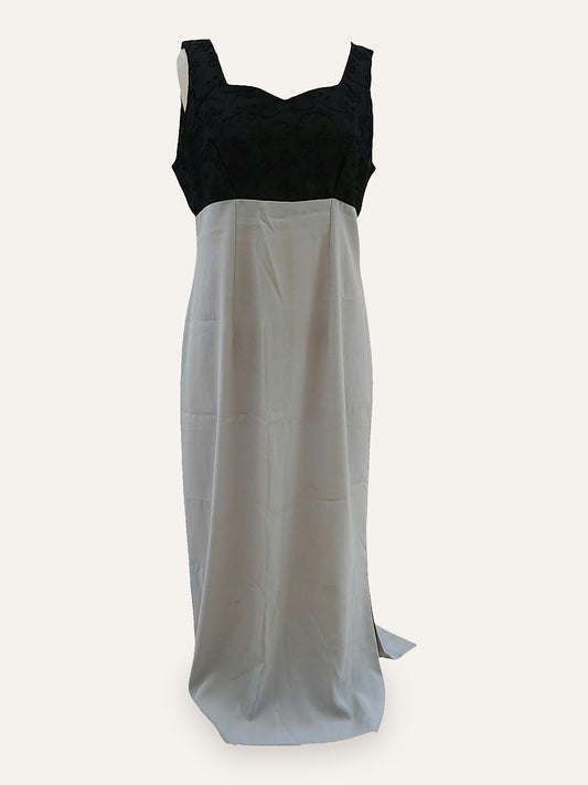 Bespoke Jacquard Bodice Empire Maxi Gown