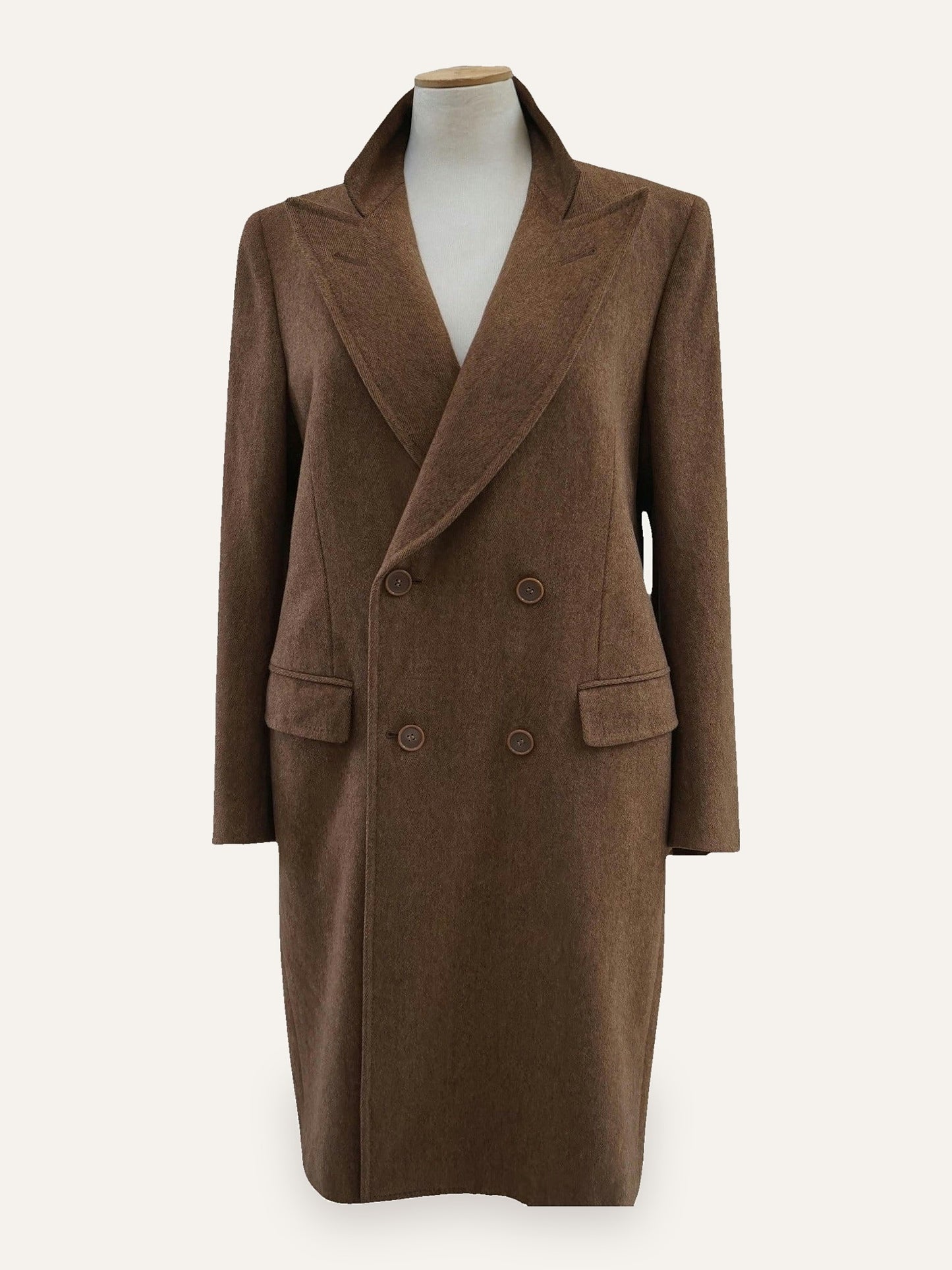 Avrelia Biella Cashmere & Wool Peak-Lapel Coat