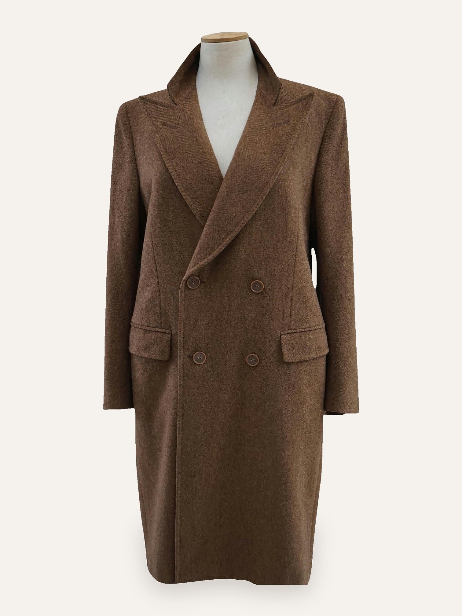 Avrelia Biella Cashmere & Wool Peak-Lapel Coat