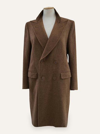 Avrelia Biella Cashmere & Wool Peak-Lapel Coat