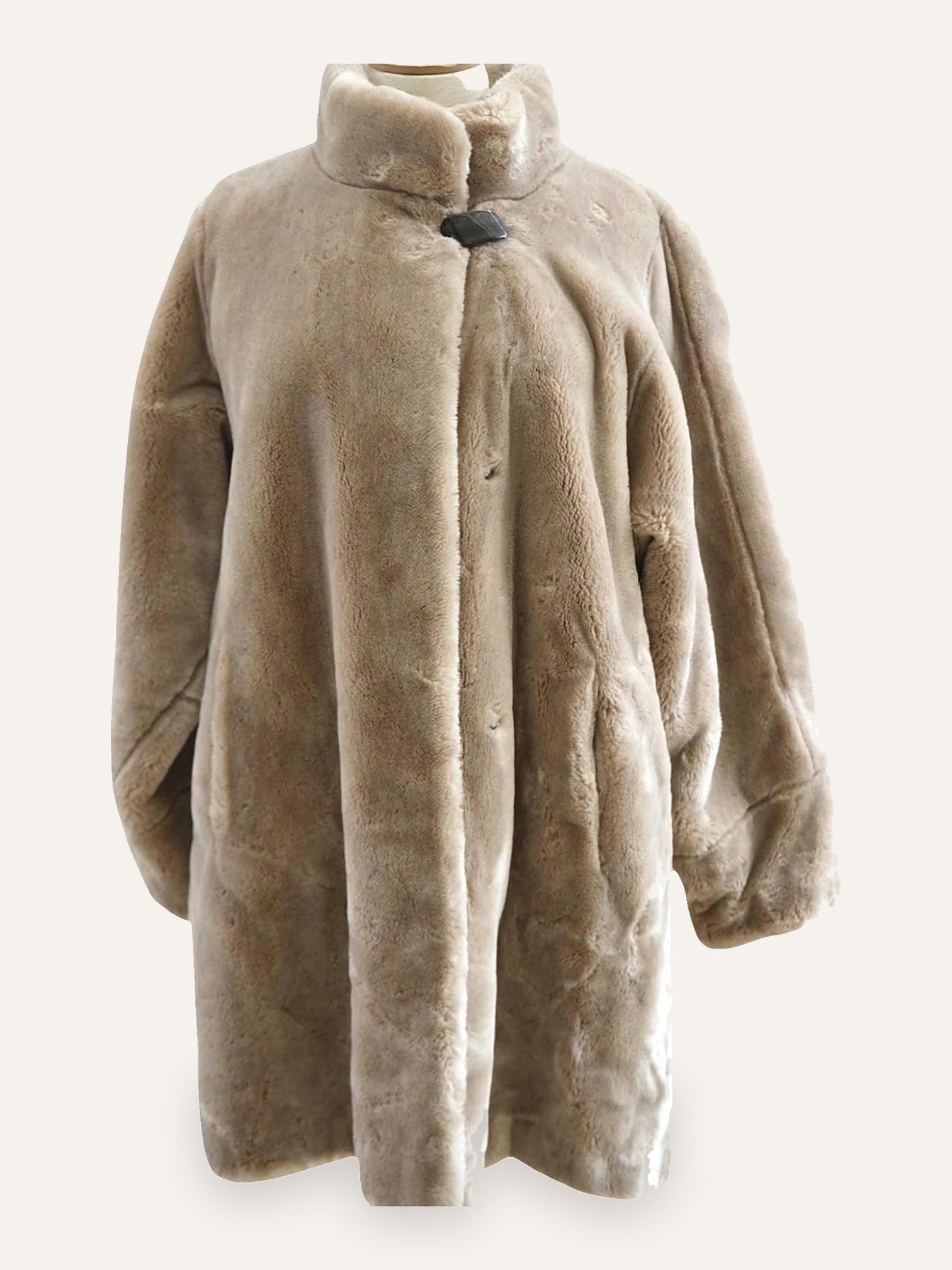 Lucien Daville Paris Sheared Fur Oversized Coat