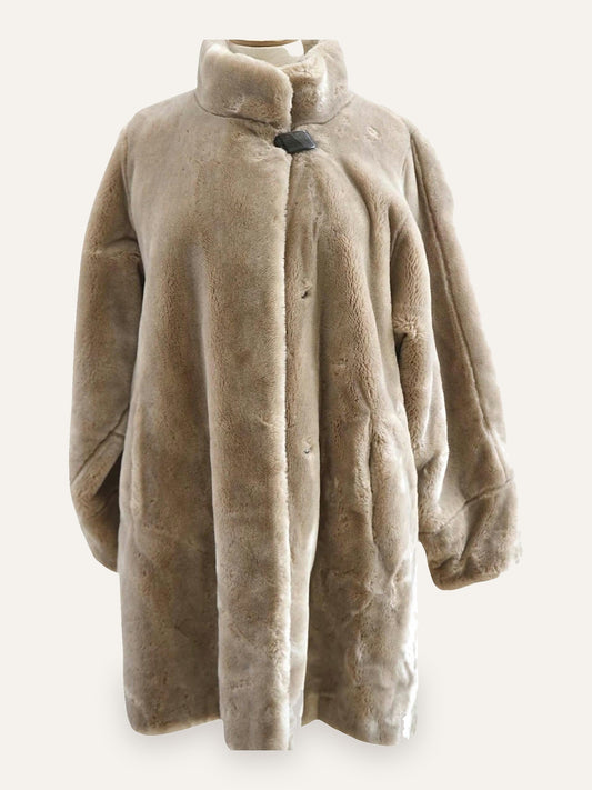 Lucien Daville Paris Sheared Fur Oversized Coat