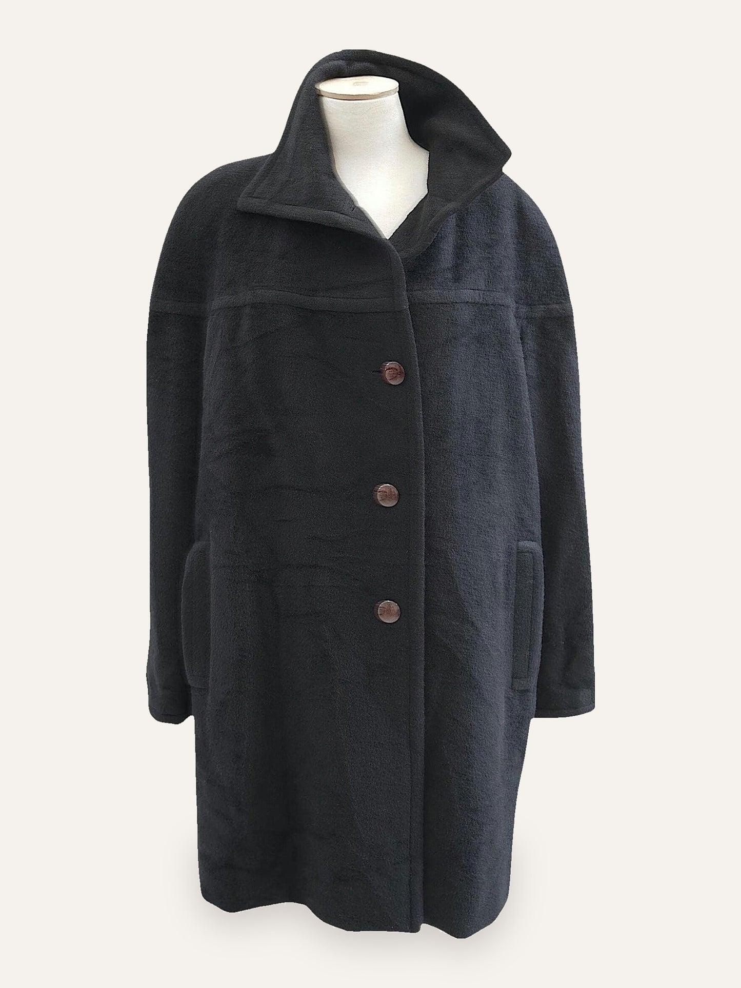 Alpaca & Wool Oversized Funnel-Neck Coat