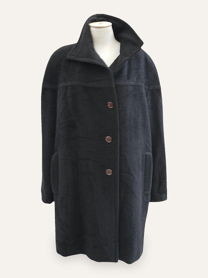 Alpaca & Wool Oversized Funnel-Neck Coat