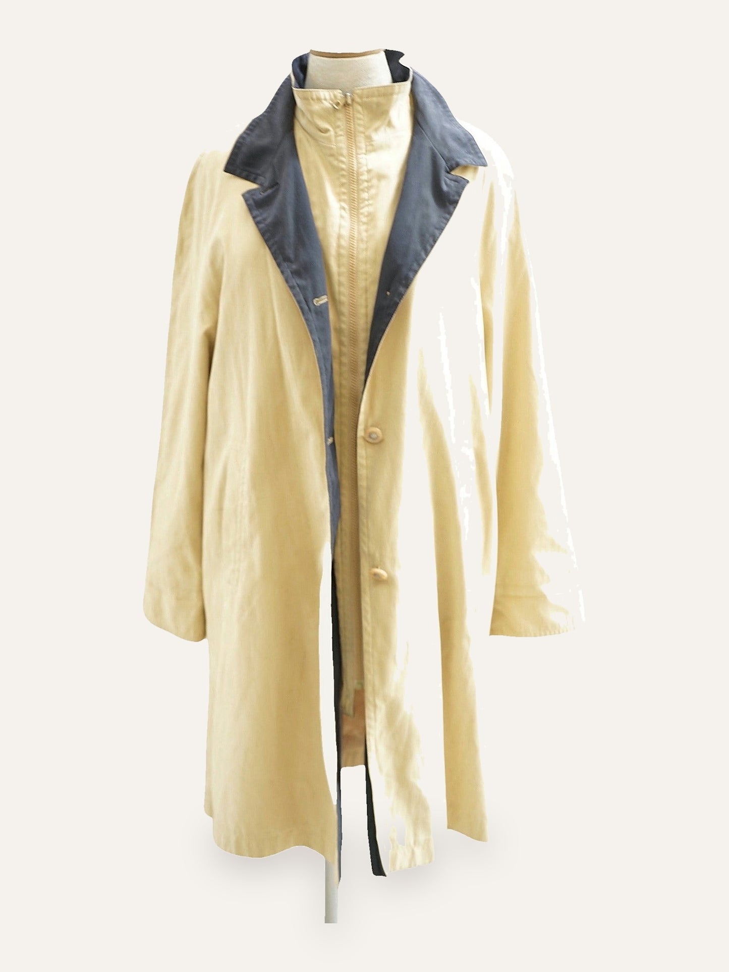 City Classic Contrast-Collar Trench Coat