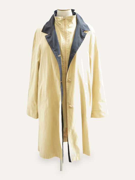 City Classic Contrast-Collar Trench Coat