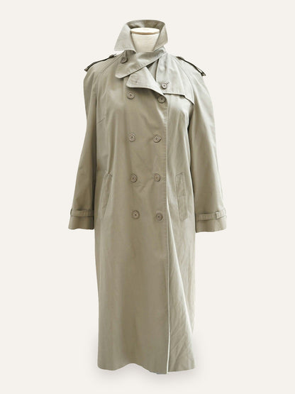 Golden Gate Double-Breasted Khaki Maxi Trench