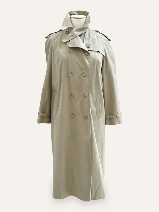 Golden Gate Double-Breasted Khaki Maxi Trench