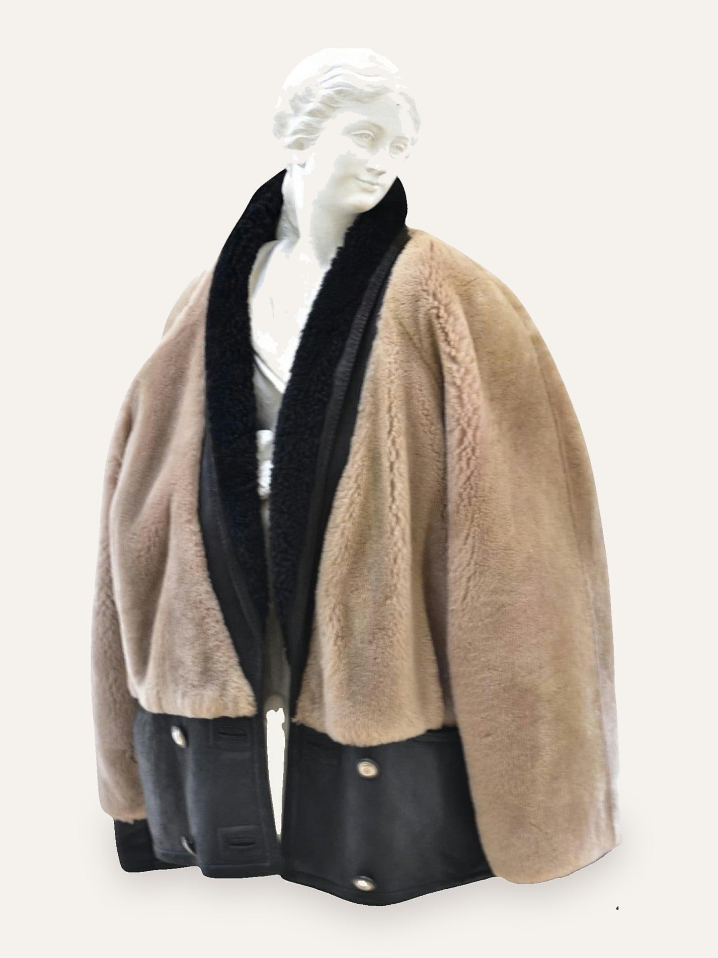 Shearling & Leather Blocked Jacket