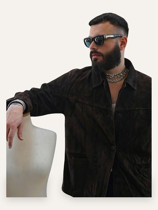 Suede Leather Western-Yoke Jacket
