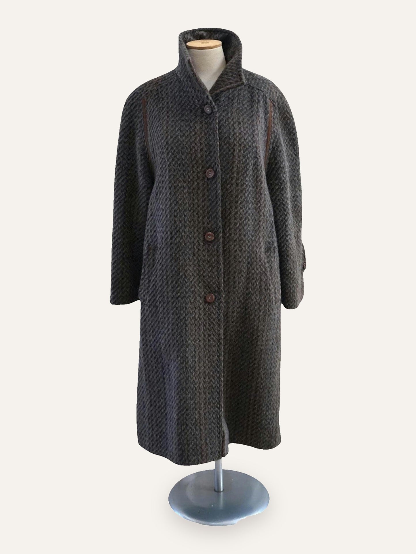Llama Wool Basket-Weave Coat