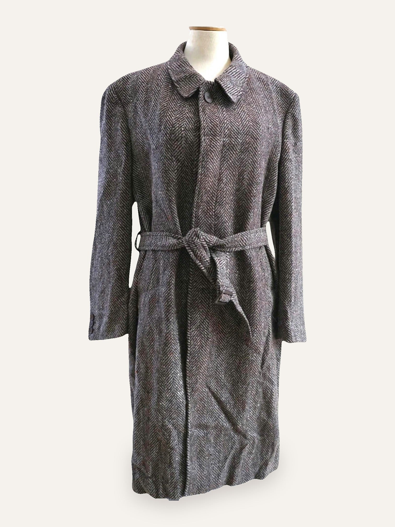 Jvlivs Wool Herringbone Wrap Coat