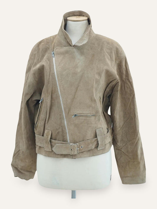 USA Suede Belted Jacket Cartographic Lining