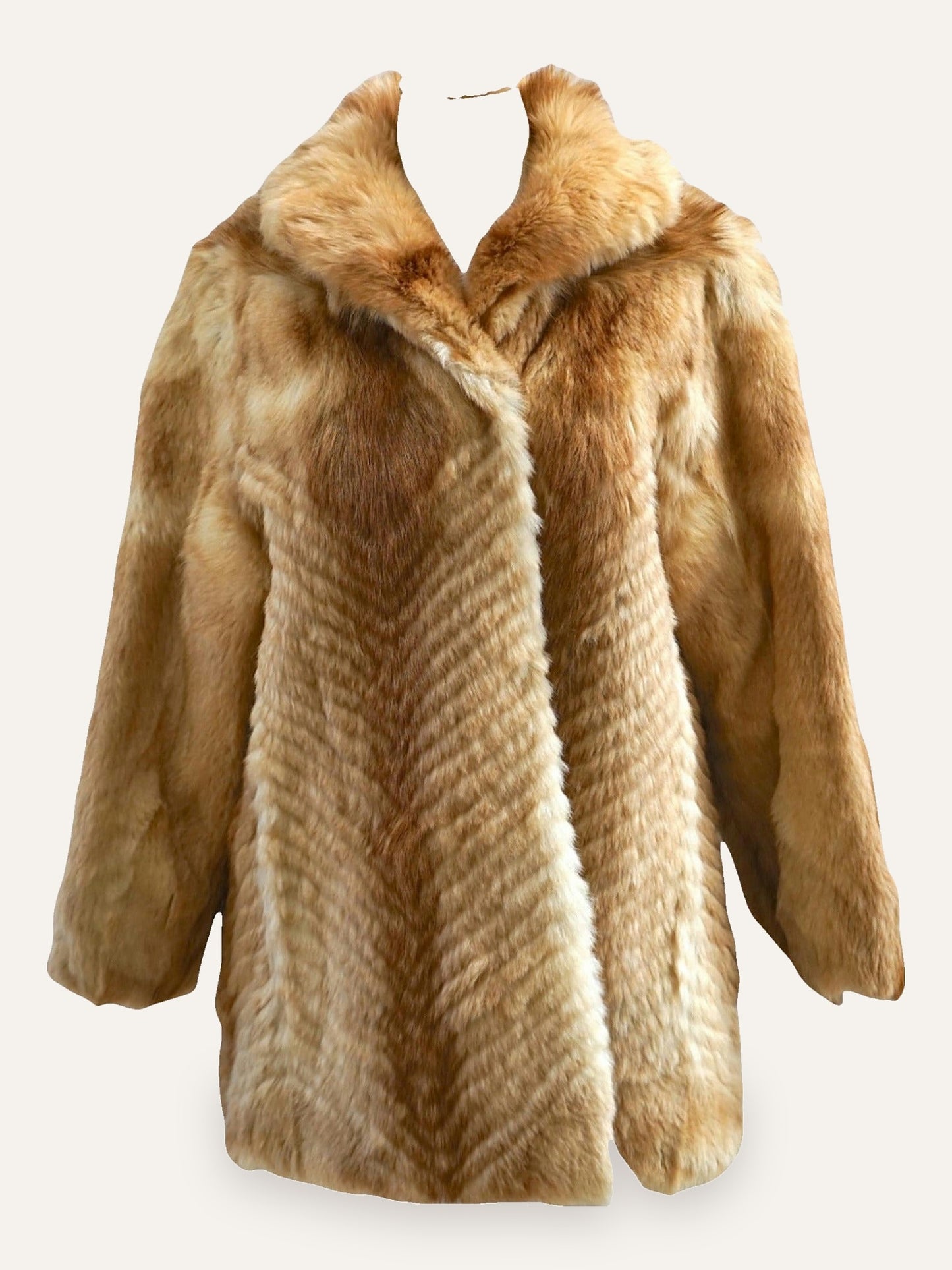 Gaewolf Exclusive Chevron-Cut Fox Fur Coat
