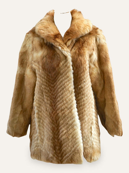 Gaewolf Exclusive Chevron-Cut Fox Fur Coat