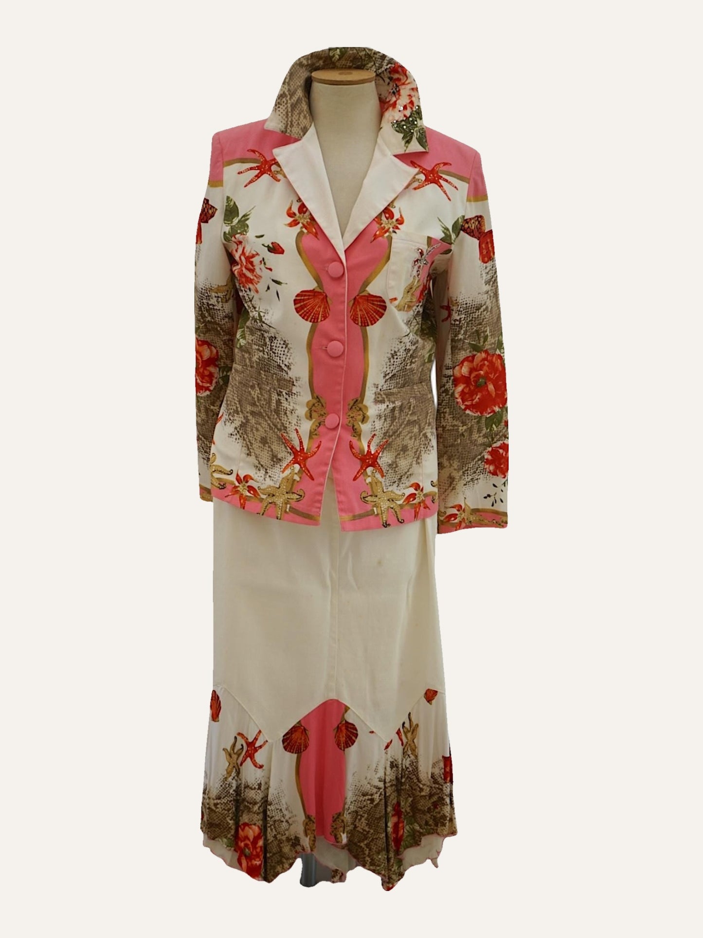 Romano Firenze 1980s Floral Cotton Two-Piece Set