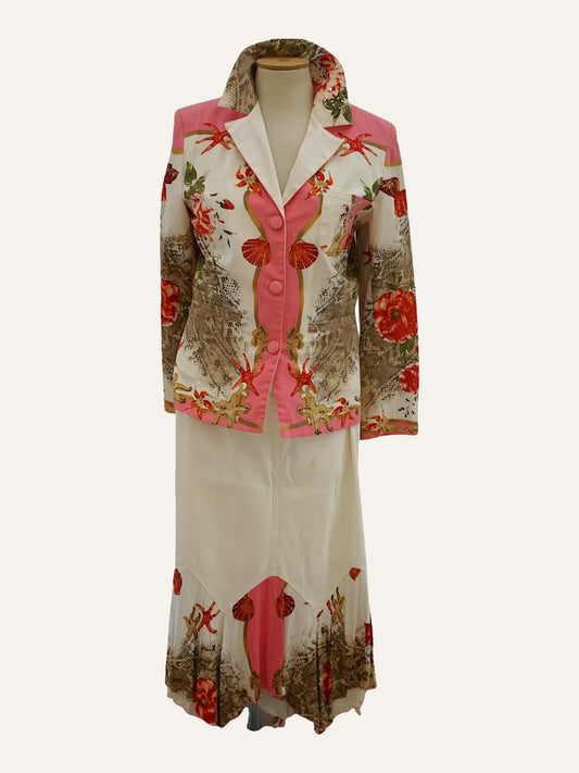 Romano Firenze 1980s Floral Cotton Two-Piece Set