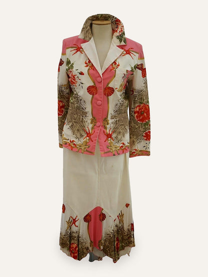 Romano Firenze 1980s Floral Cotton Two-Piece Set