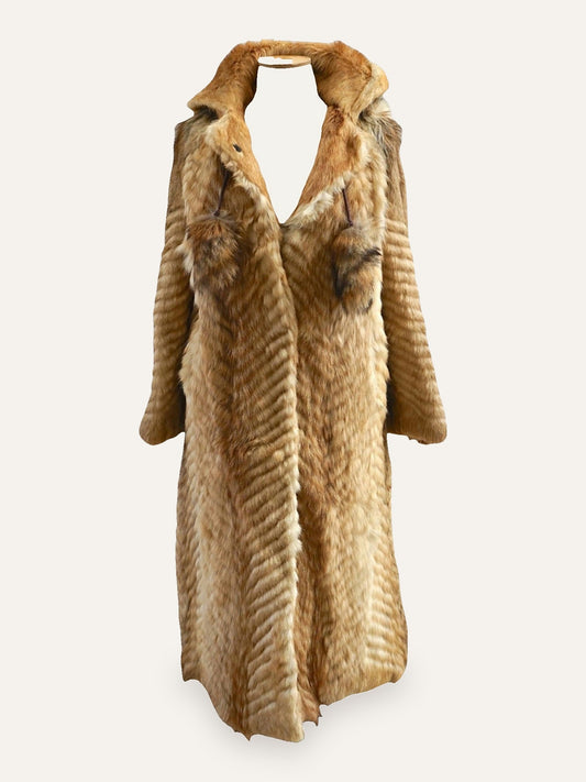 Giorgio Mobiani Chevron-Cut Fox Fur Coat