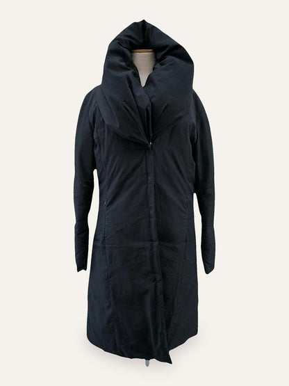 Sculptural Cowl-Neck Down Coat