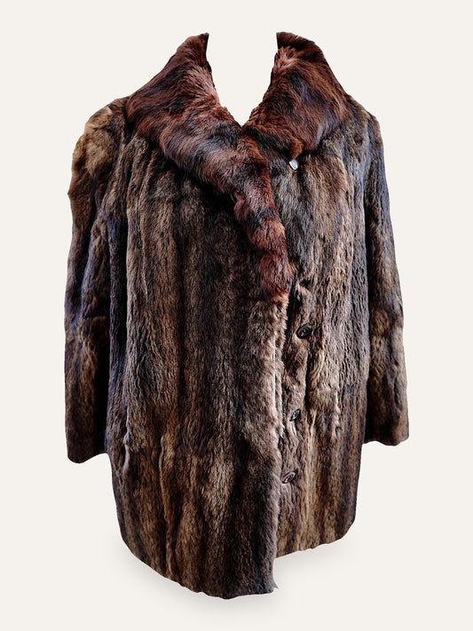 Artisan Dual-Tone Real Fur Swing Coat