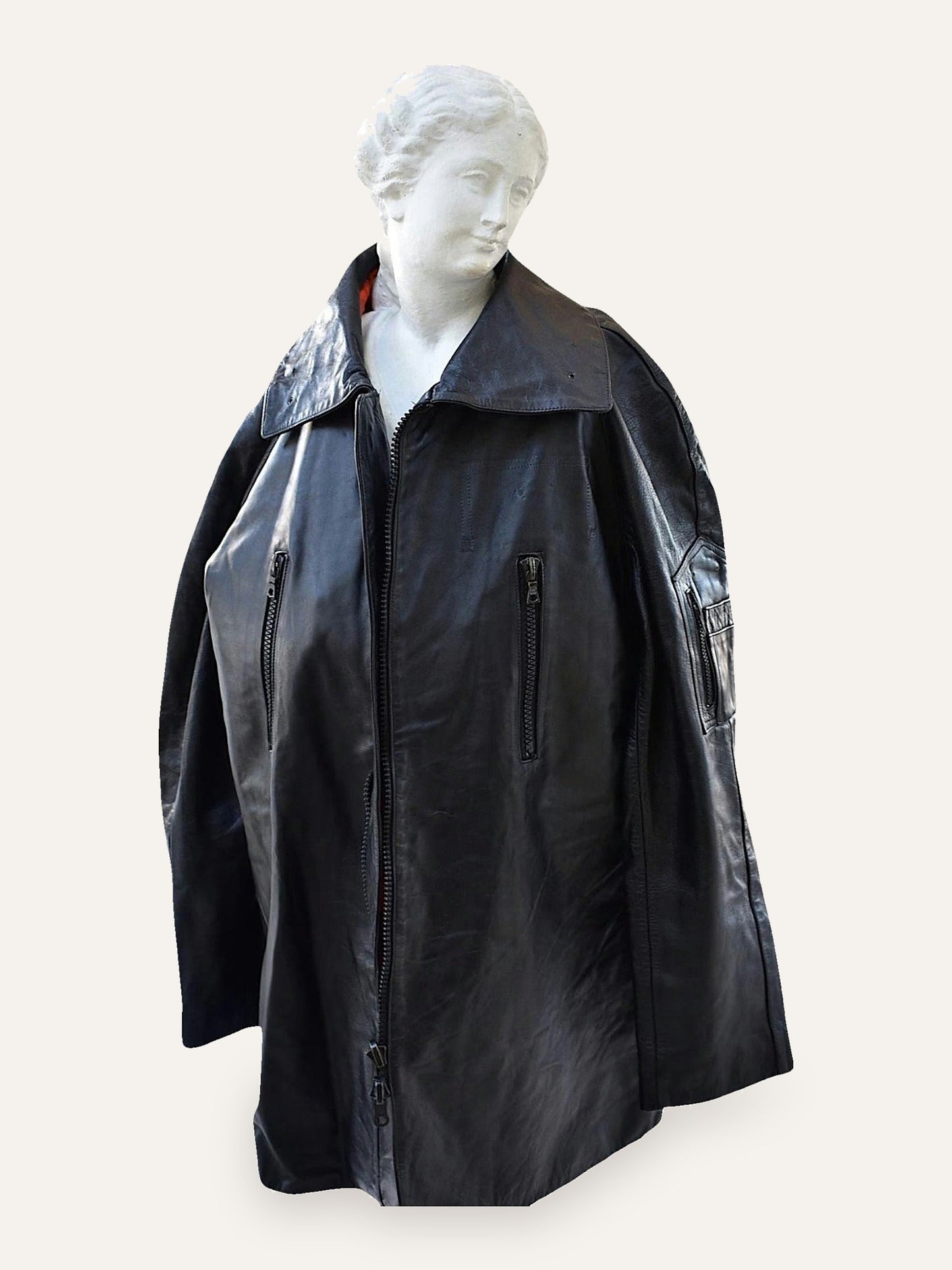 Polizia di Stato Leather Oversized Coat