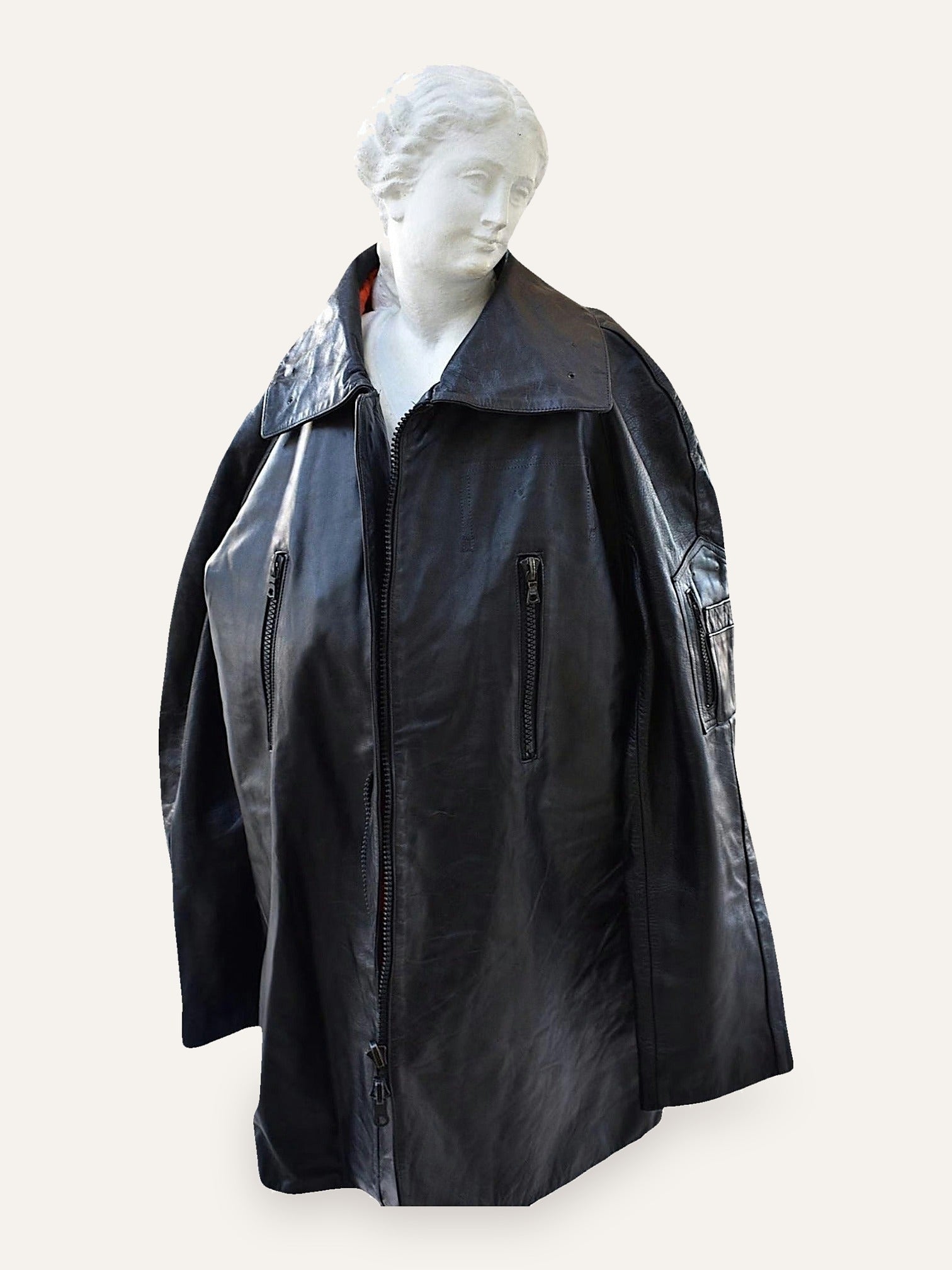 Polizia di Stato Leather Oversized Coat