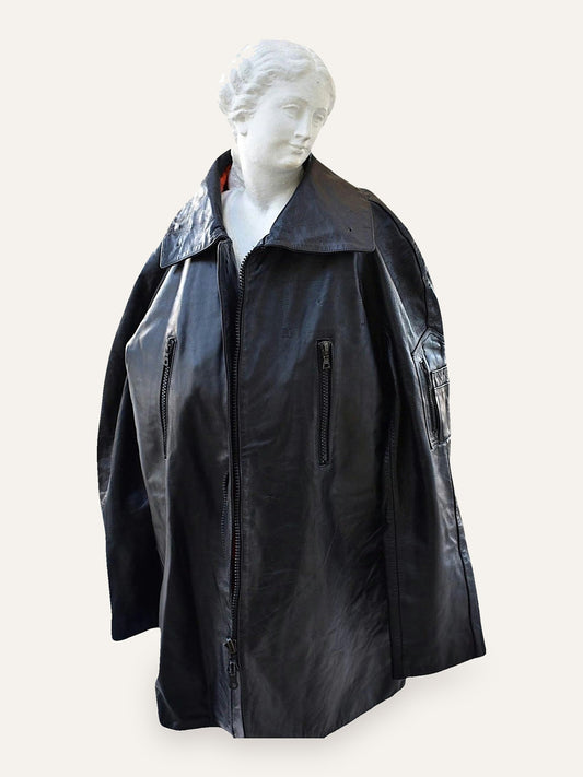 Polizia di Stato Leather Oversized Coat