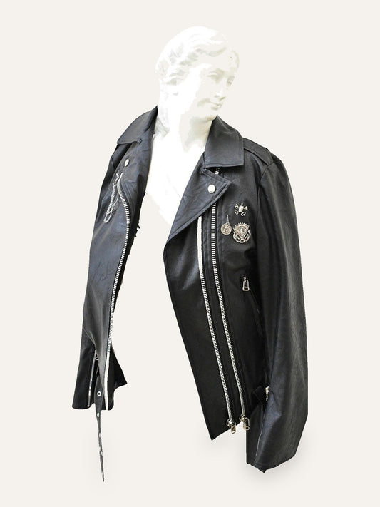 Attachment Biker Leather Jacket