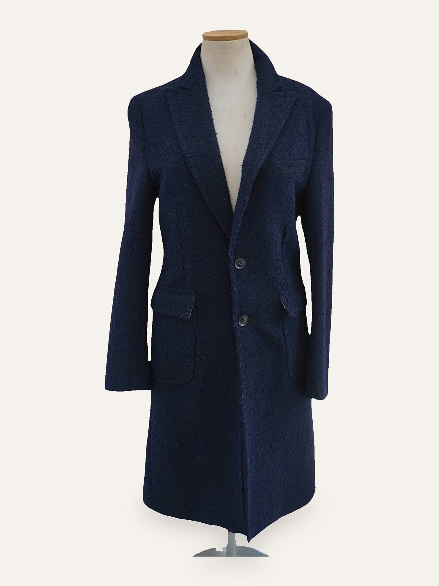 Gianni Feraud Bouclé Midnight Wool Coat