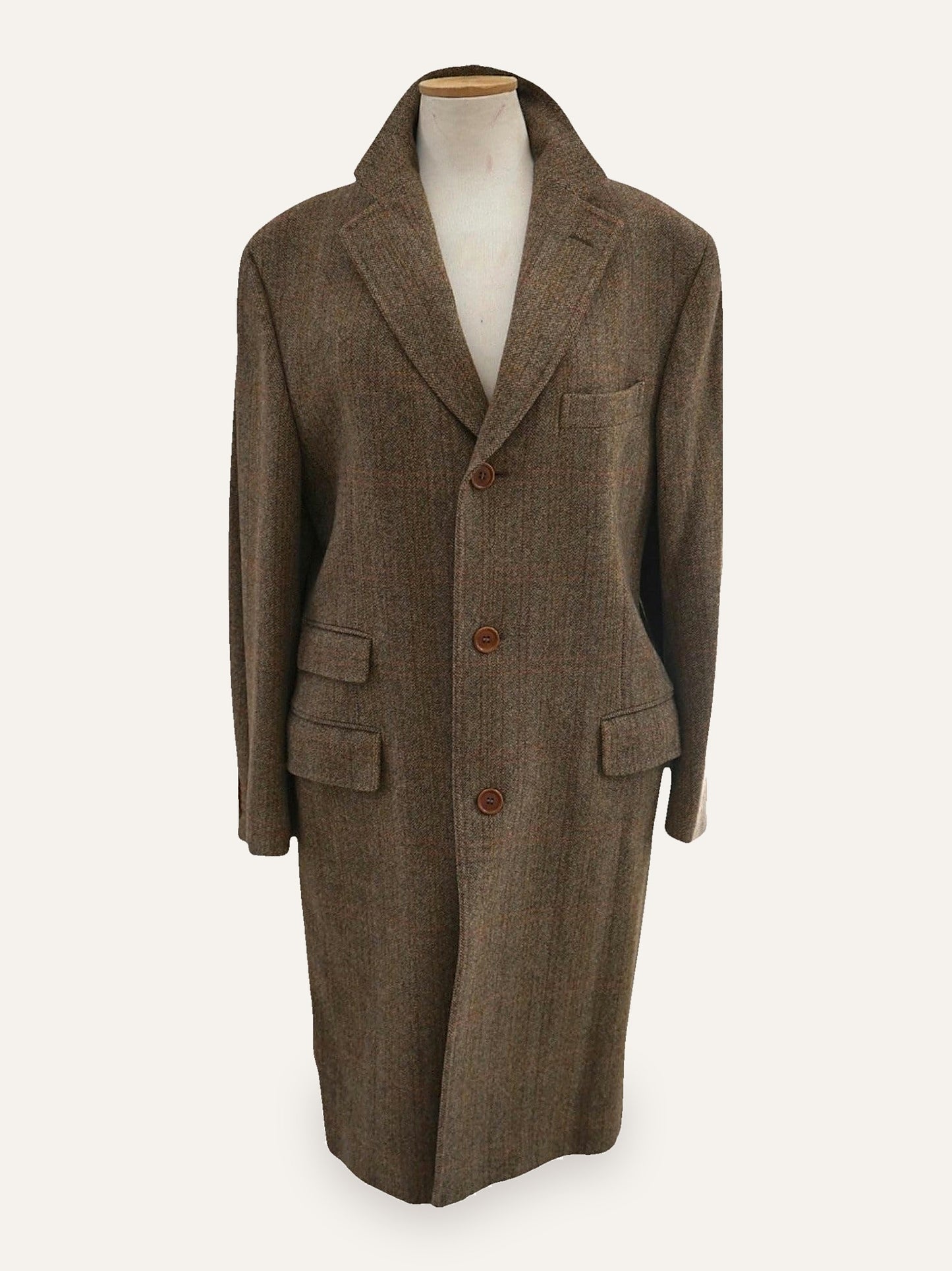 Cantarelli for Brian & Barry Herringbone Tweed Coat