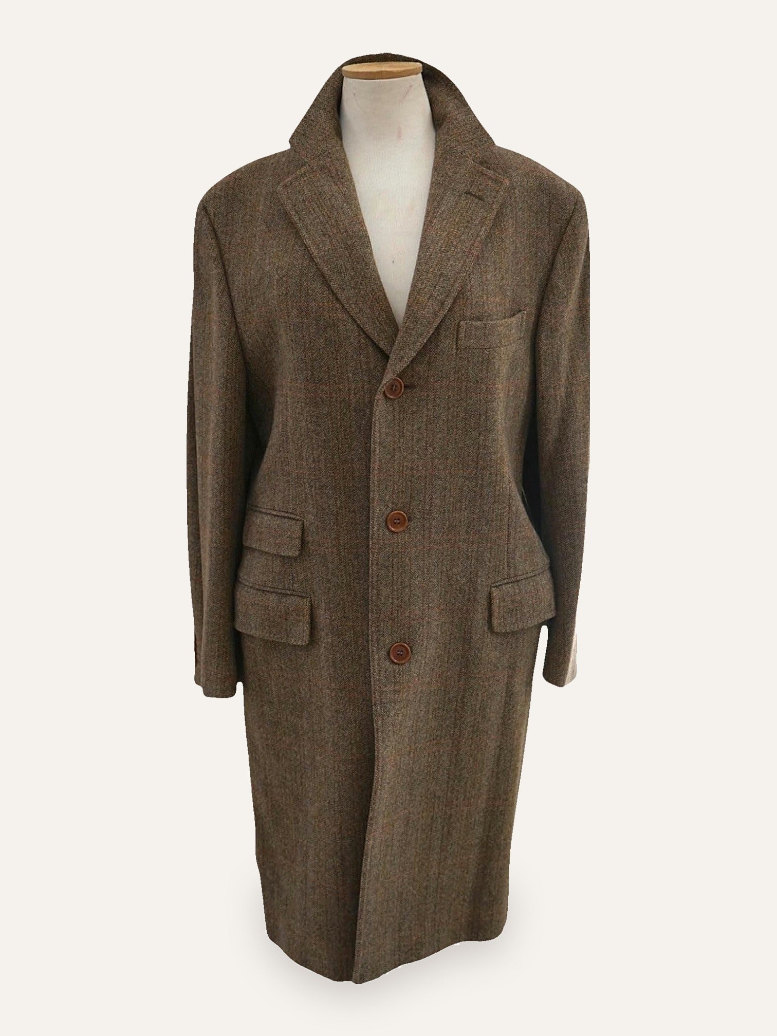 Cantarelli for Brian & Barry Herringbone Tweed Coat