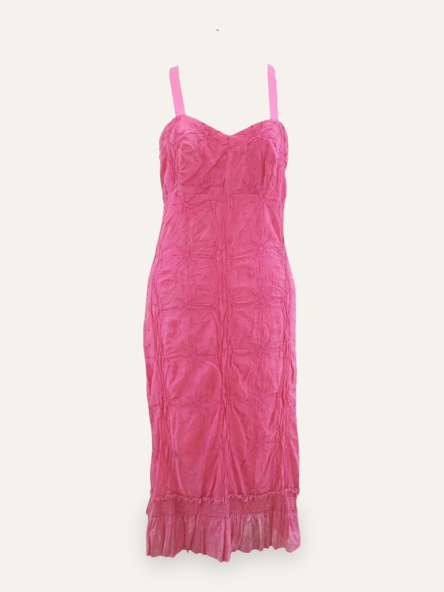 Crinkle Cotton Bustier Midi Dress