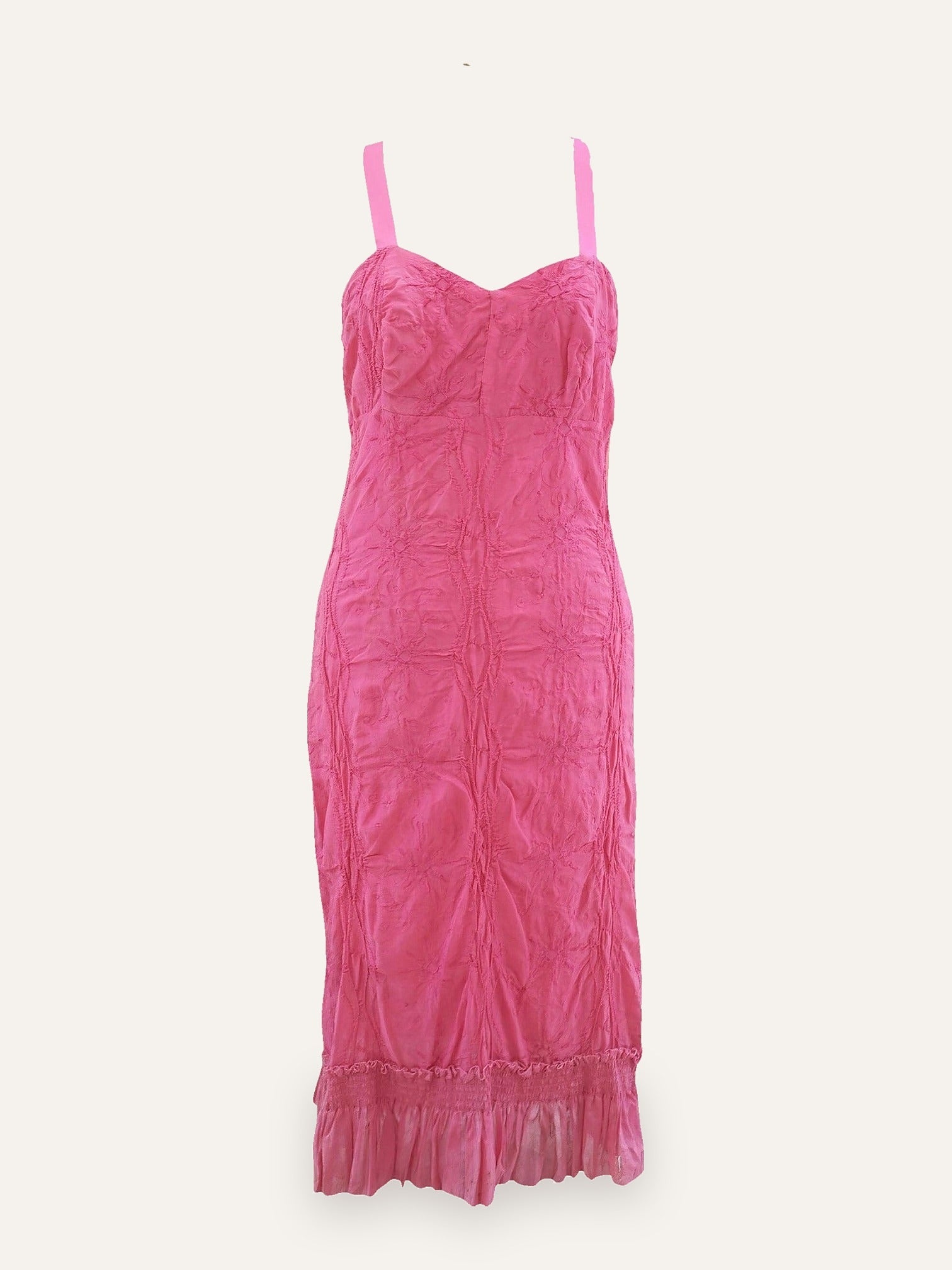 Crinkle Cotton Bustier Midi Dress