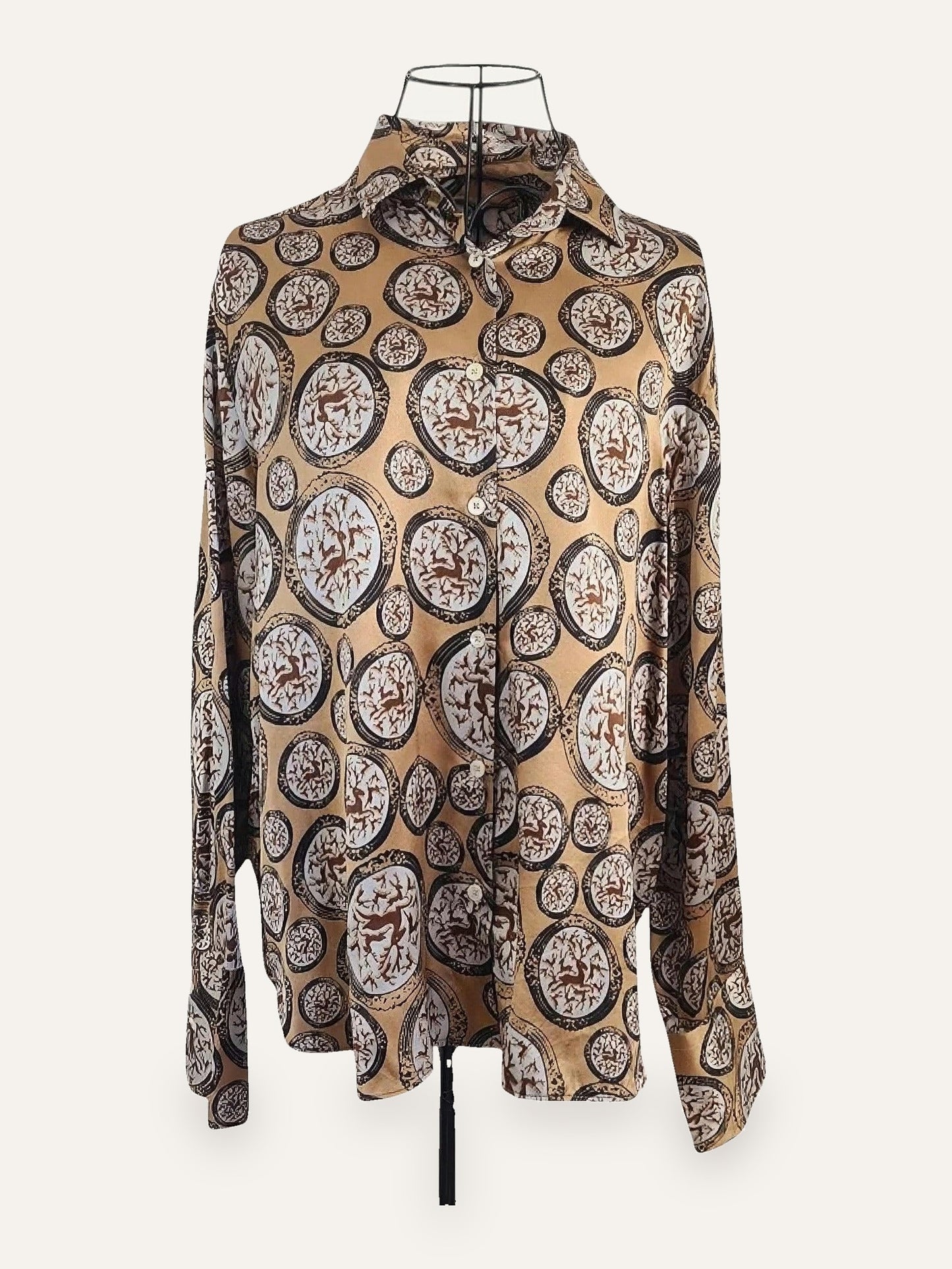 Pure Silk Medallion Print Shirt