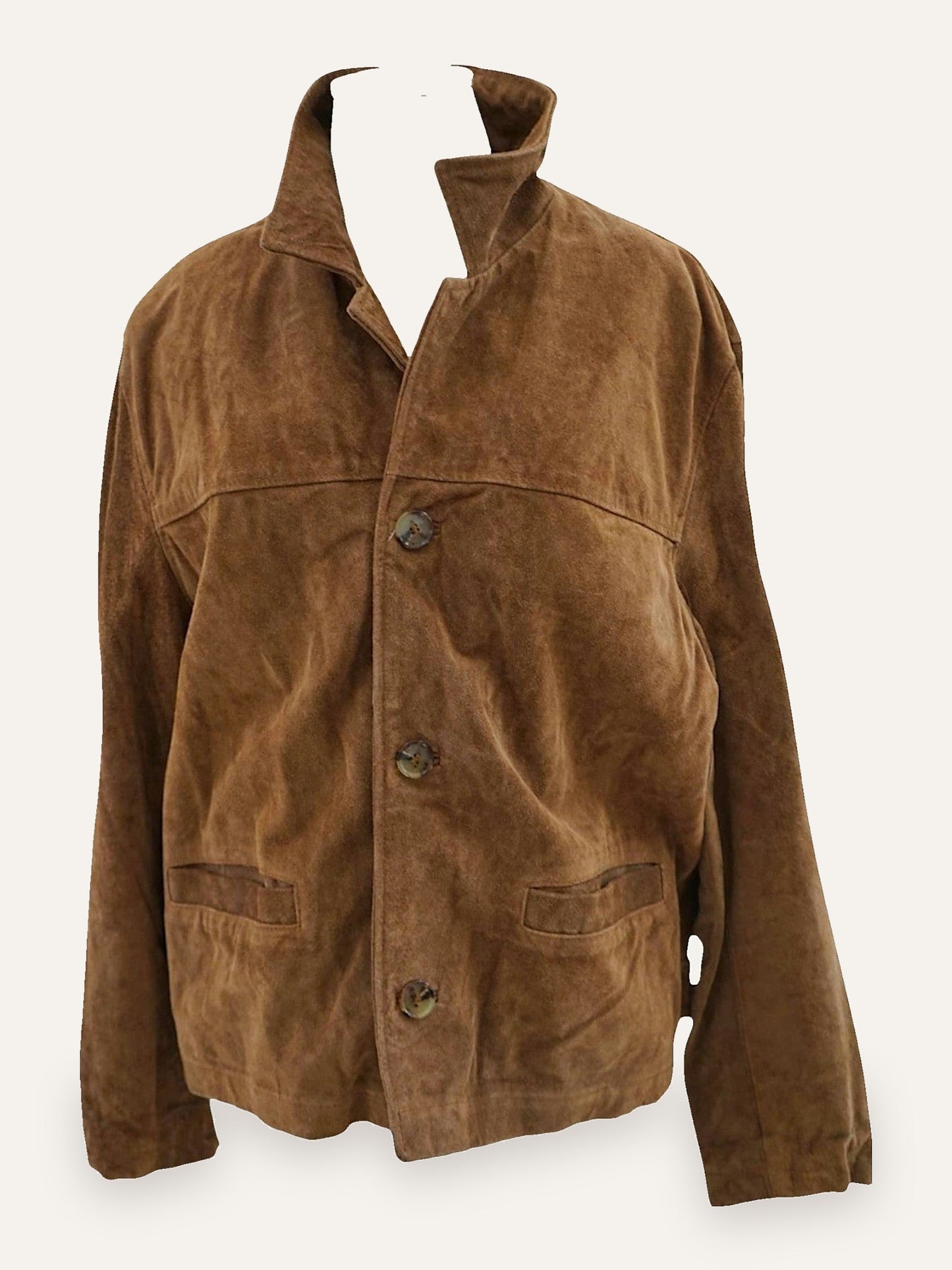 Action Genuine Suede Chore Jacket in Cognac