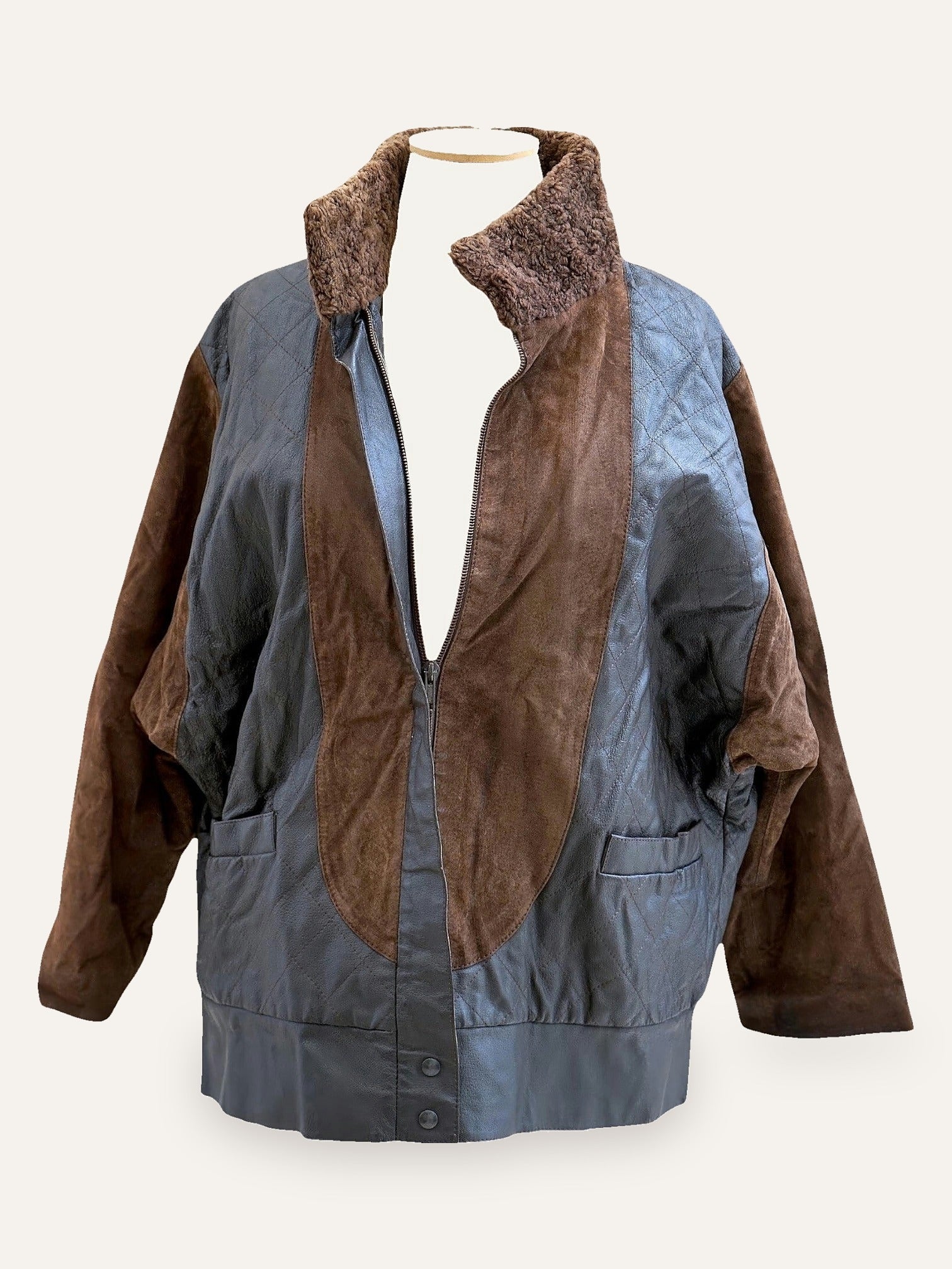 Leather & Suede Dual-Texture Jacket