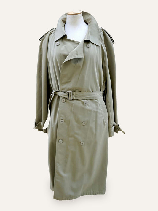 Wrap Raglan Trench Coat in Sage