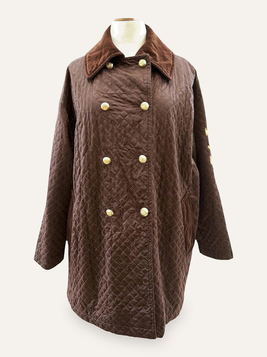 Iceberg Quilted Swing Coat Velvet Collar