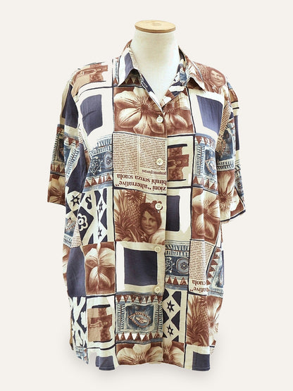 Collage Print Short Sleeve Shirt