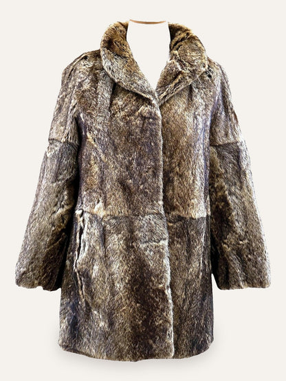 Artisan Long Hair Fur Patchwork Coat