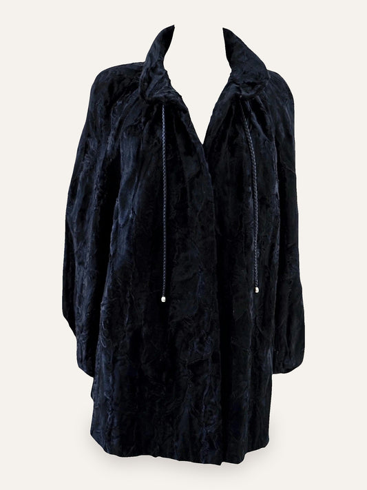 Artisan Crushed Fur Swing Coat