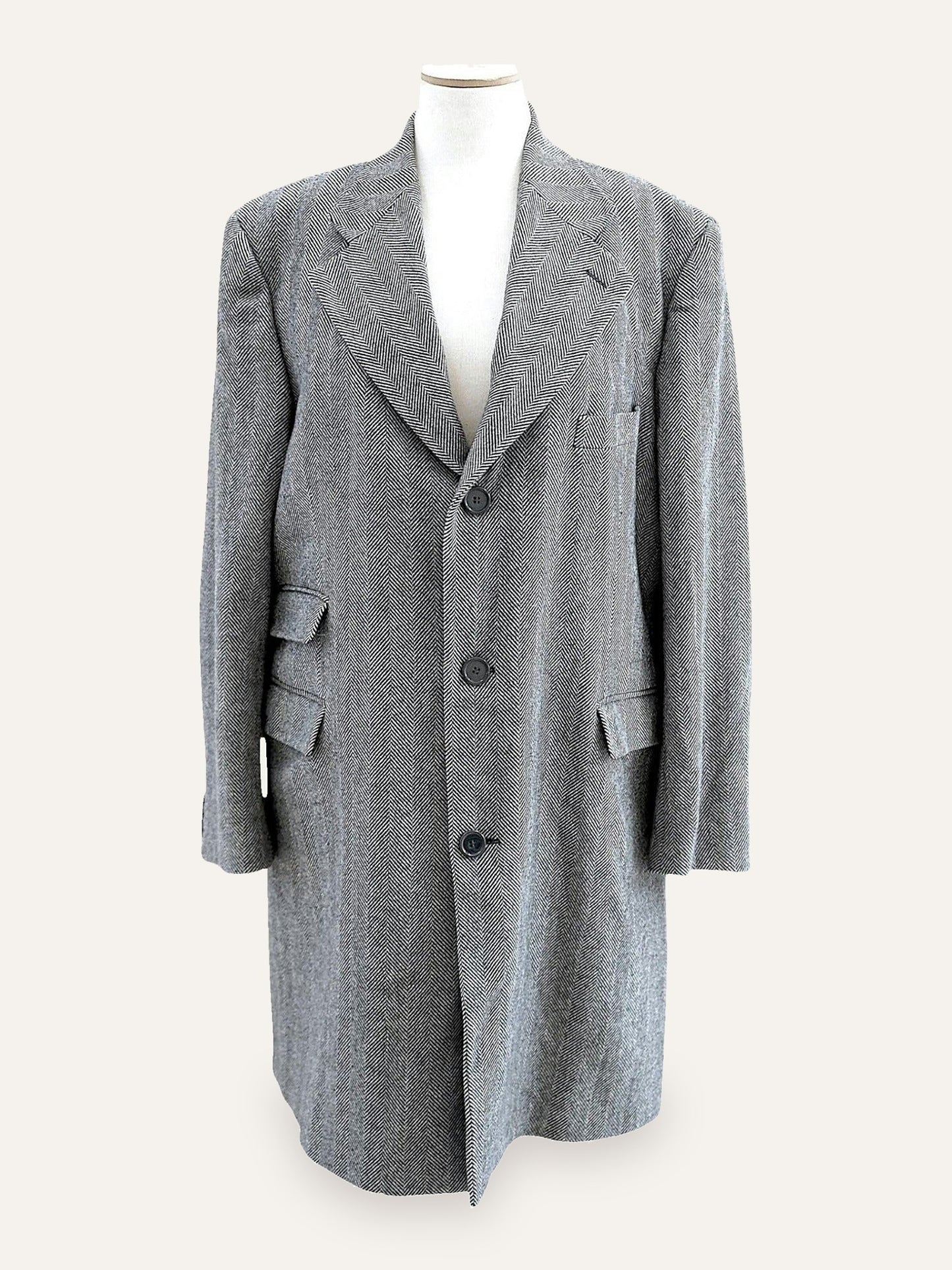 Ethomas Cashmere & Wool Herringbone Coat