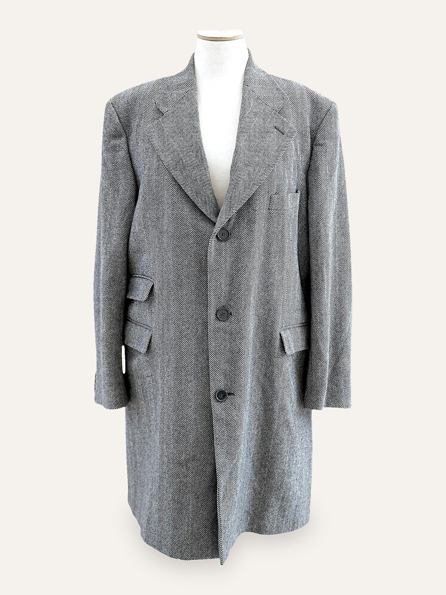 Ethomas Cashmere & Wool Herringbone Coat