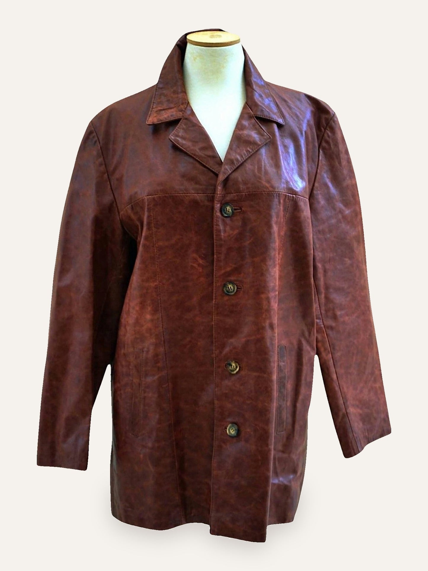 Mitici Anni Oxblood Distressed Leather Jacket