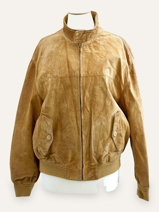 Oversized Suede Leather Bomber