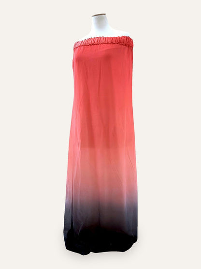 Ombré Sheer Strapless Maxi Dress