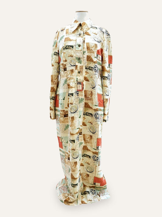 Tailor Made Cinematic Print Silk Maxi Dress
